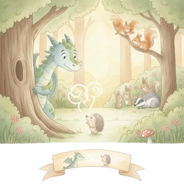 The Shy Dragon's First Hello story for kids illustration
