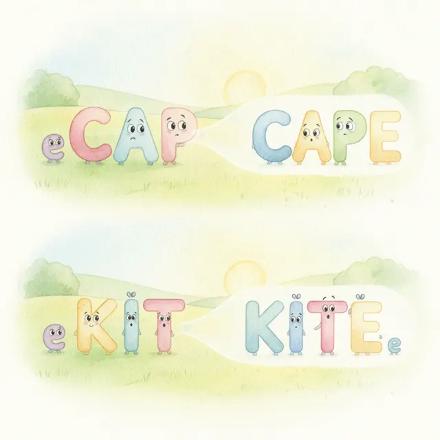 The Silent E That Spoke Up story for kids illustration