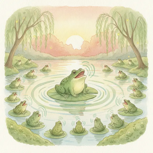 The Singing Frog story for kids illustration