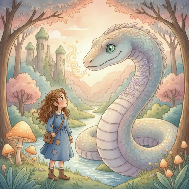 The Singing Serpent story for kids illustration