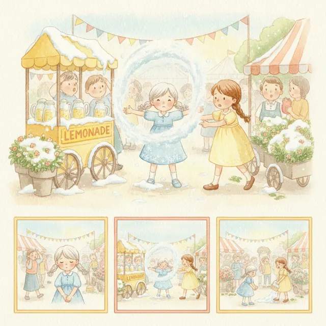 The Sister Who Made Summer Snow story for kids illustration