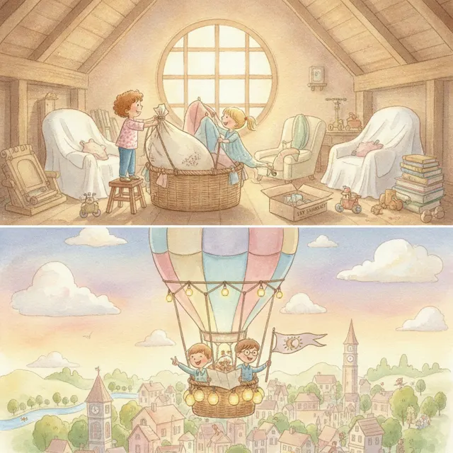 The Sky Sailors story for kids illustration