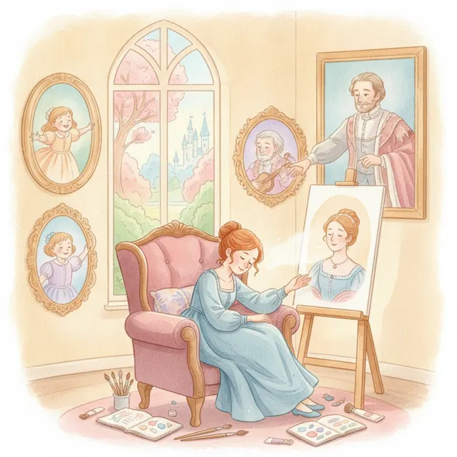 The Sleeping Painter story for kids illustration
