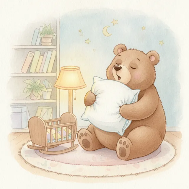 The Sleepy Bear's Lullaby bedtime story for kids illustration