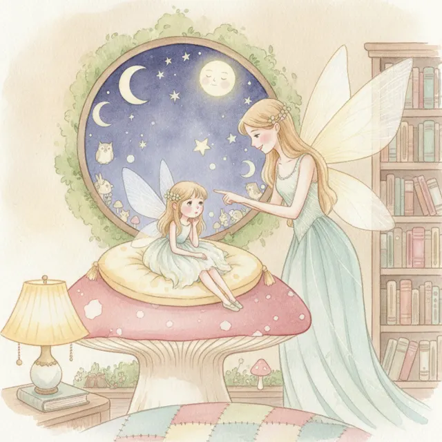 The Sleepy Fairy Who Waited for Morning story for kids illustration