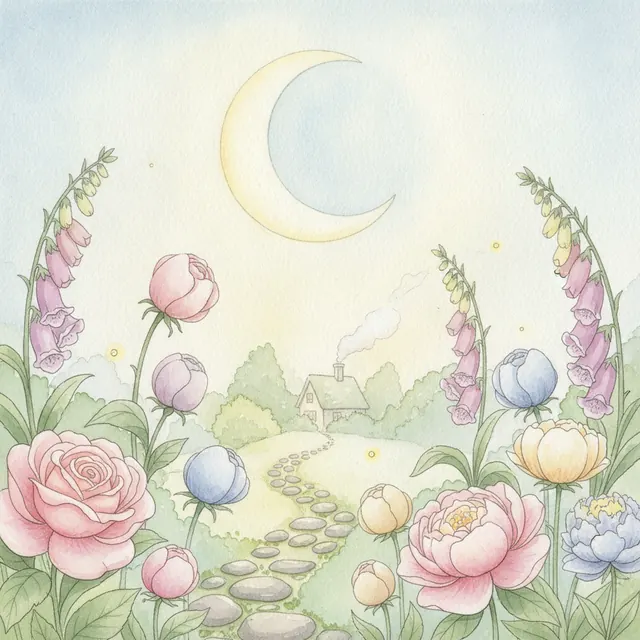 The Sleepy Garden bedtime story for kids illustration