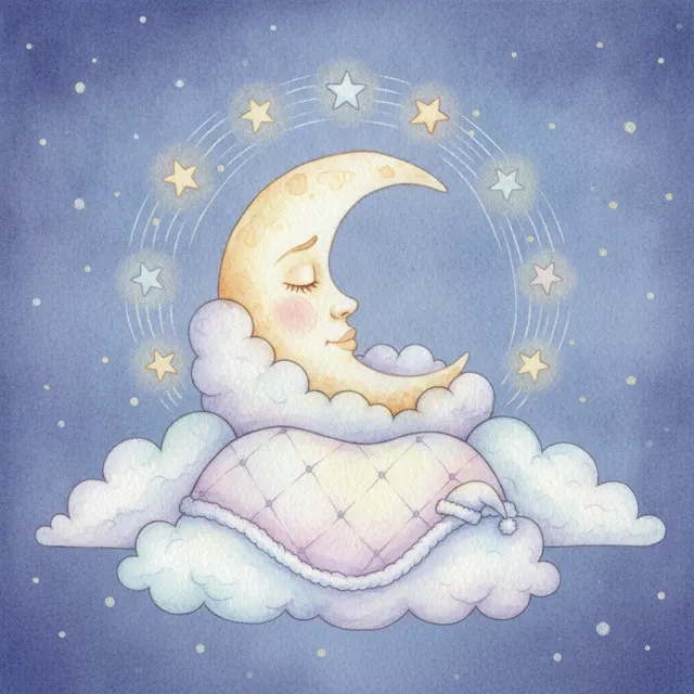 The Sleepy Little Moon story for kids illustration