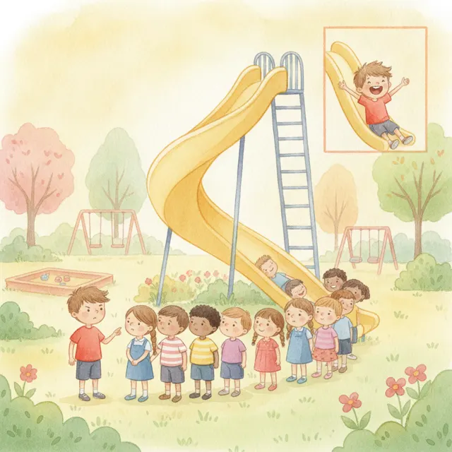The Slide and the Line story for kids illustration