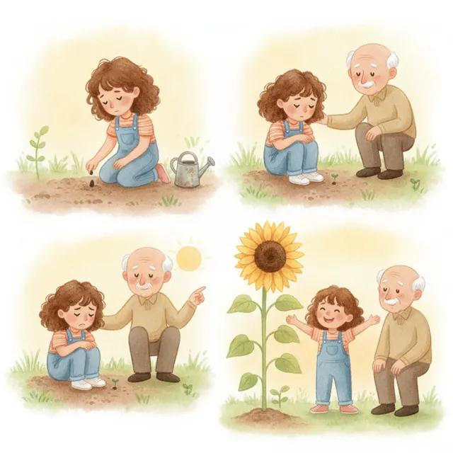 The Slow Little Seed story for kids illustration