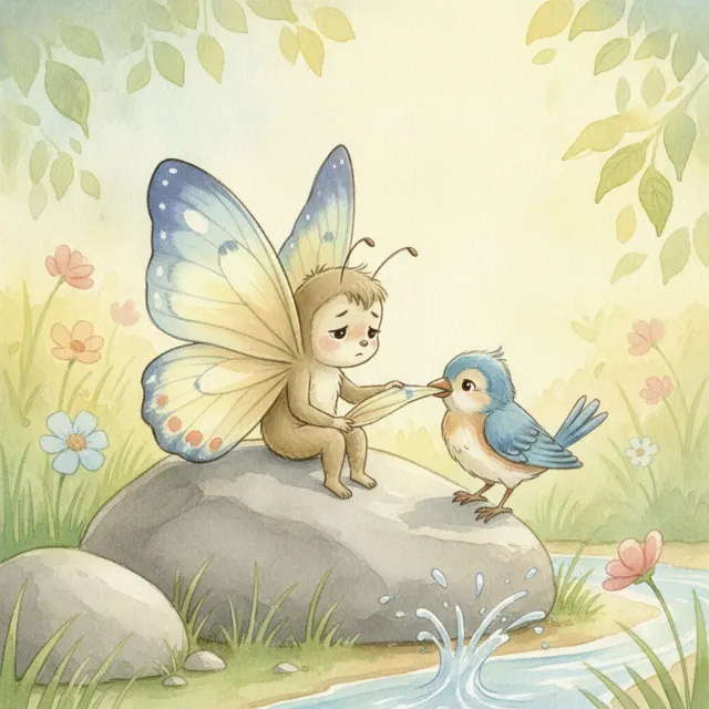 The Small Wing That Would Not Open story for kids illustration