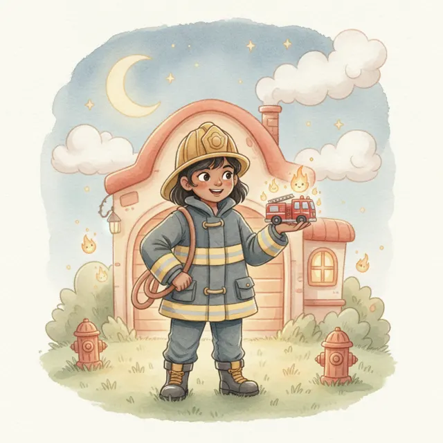 The Smallest Firefighter story for kids illustration