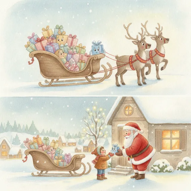 The Smallest Present on the Sleigh story for kids illustration