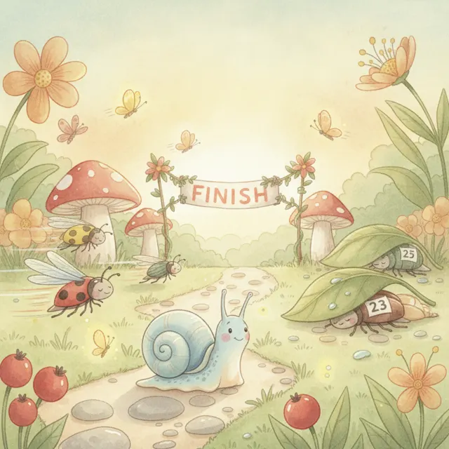The Snail Who Took His Time story for kids illustration