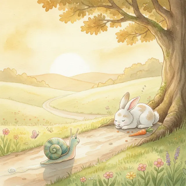 The Snail Who Won the Race story for kids illustration