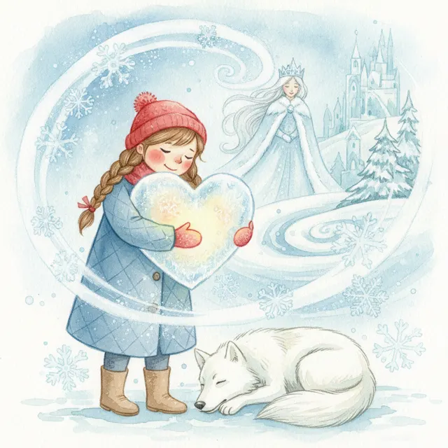 The Snow Queen's Heart story for kids illustration