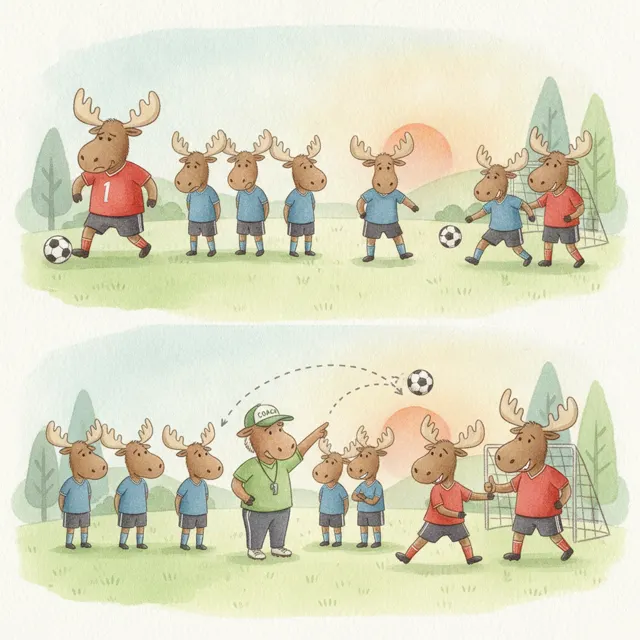 The Soccer Team That Passed story for kids illustration