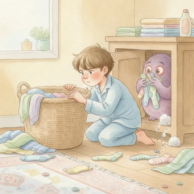 The Sock Monster Mystery story for kids illustration