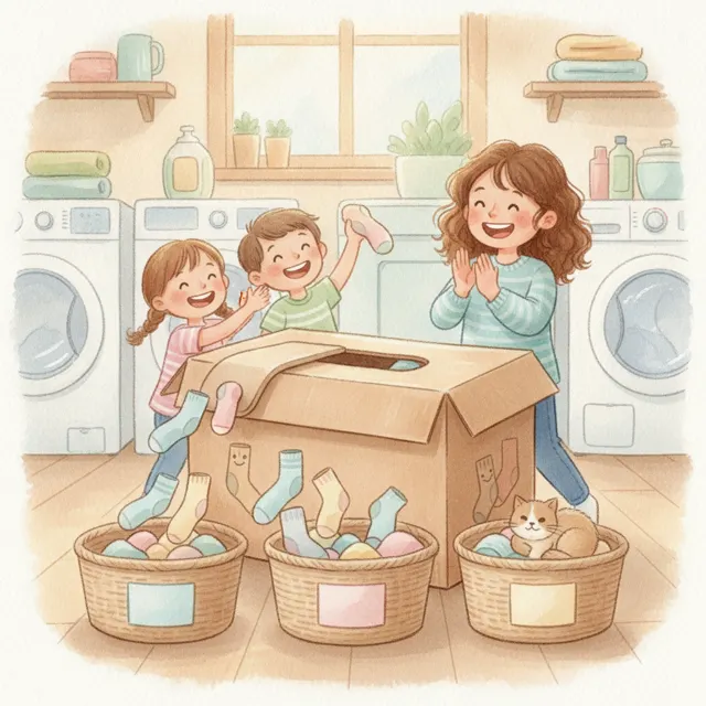 The Sock-Sorting Machine story for kids illustration