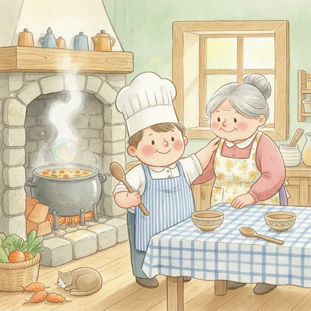 The Soup That Would Not Bubble story for kids illustration