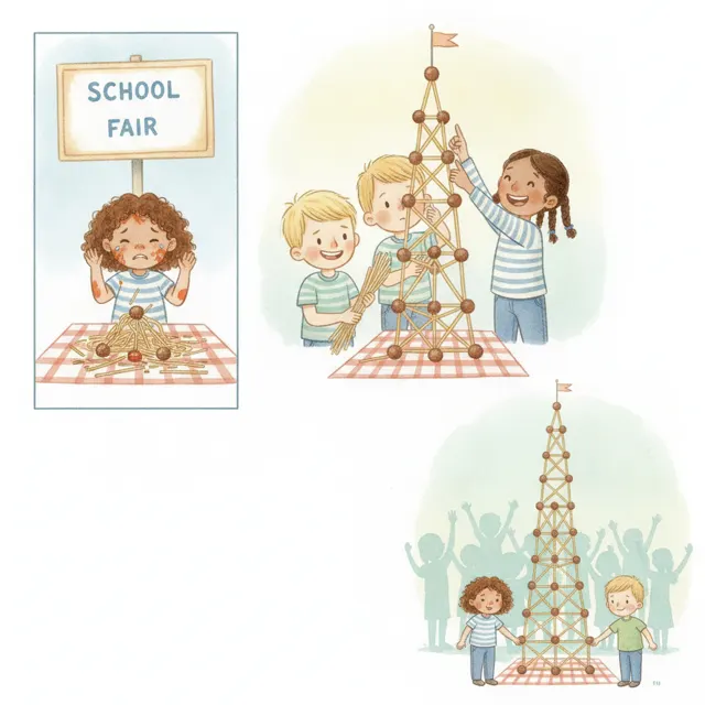 The Spaghetti Tower story for kids illustration
