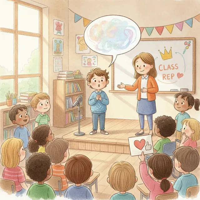 The Speech That Almost Wasn't story for kids illustration