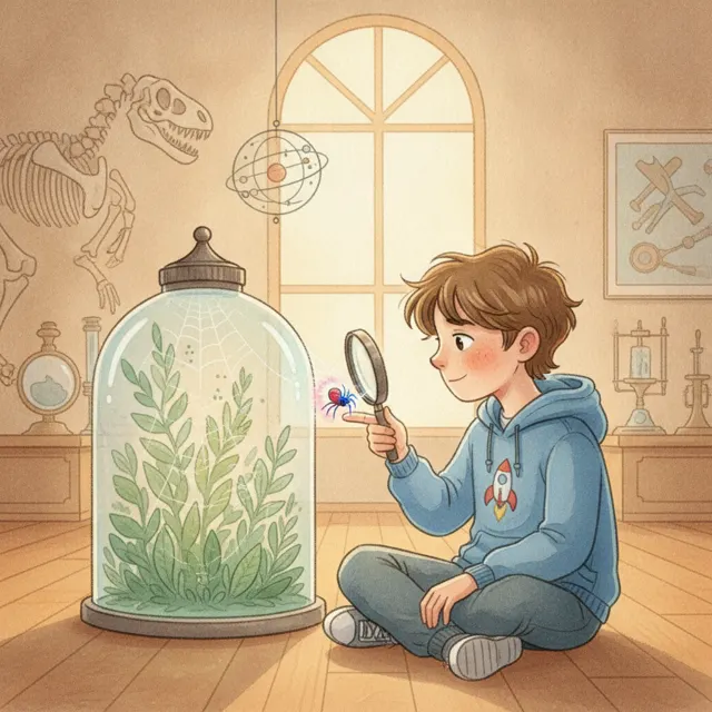 The Spider Bite story for kids illustration