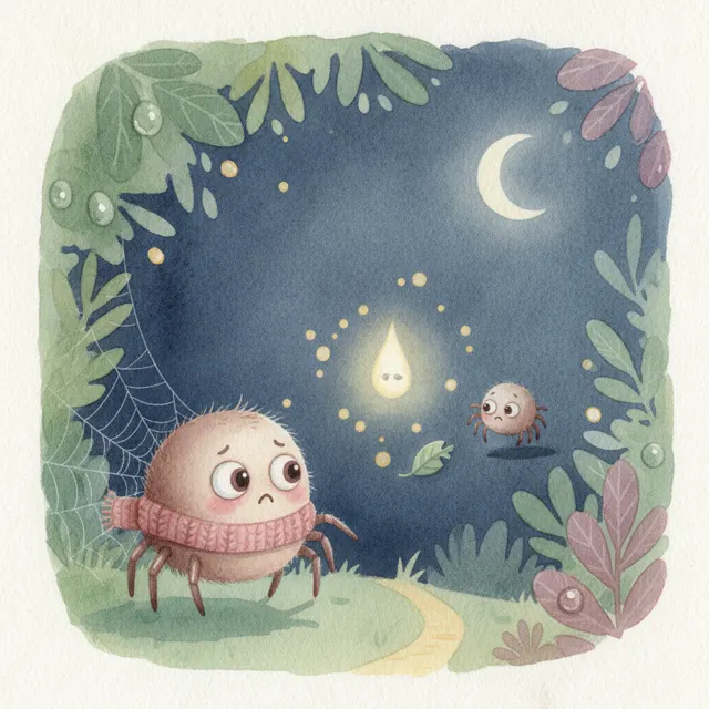 The Spider Who Braved the Dark story for kids illustration
