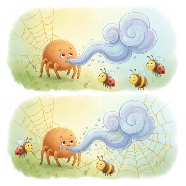 The Spider Who Told a Tiny Lie story for kids illustration