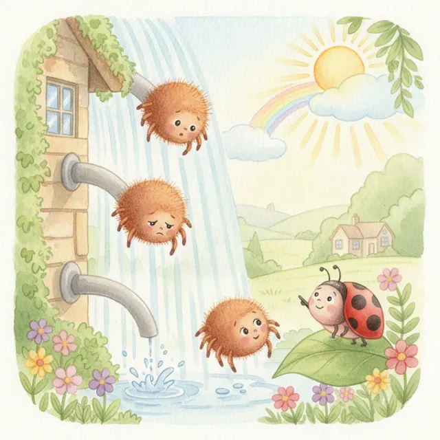 The Spider Who Tried Again story for kids illustration