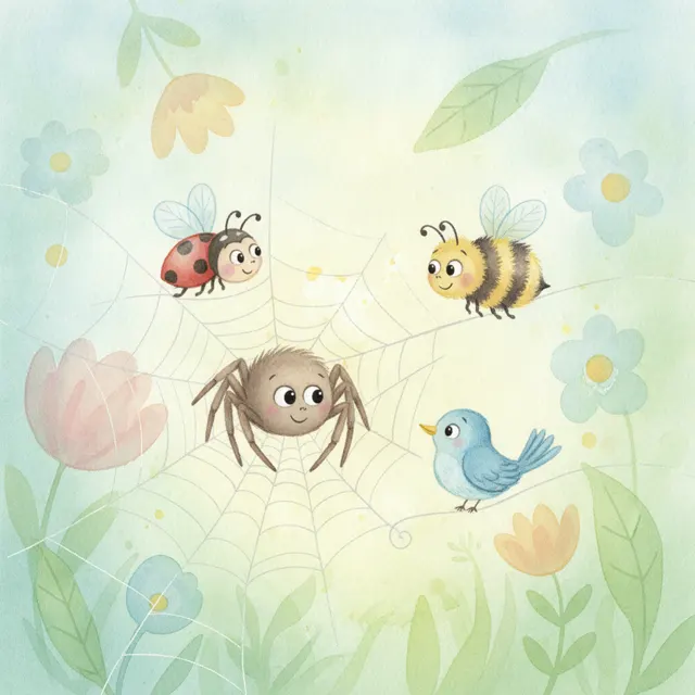 The Spider Who Wanted a Friend story for kids illustration