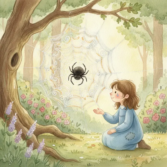 The Spider Who Weaved Messages story for kids illustration
