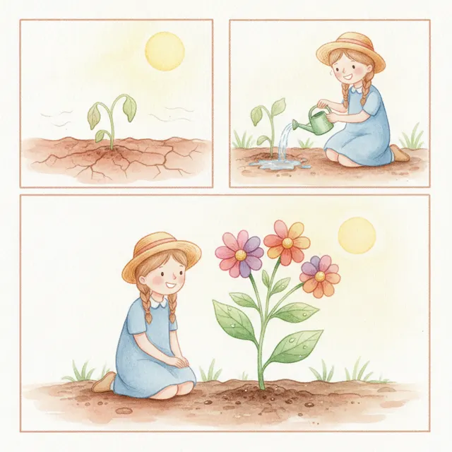 The Sprout's First Drink story for kids illustration