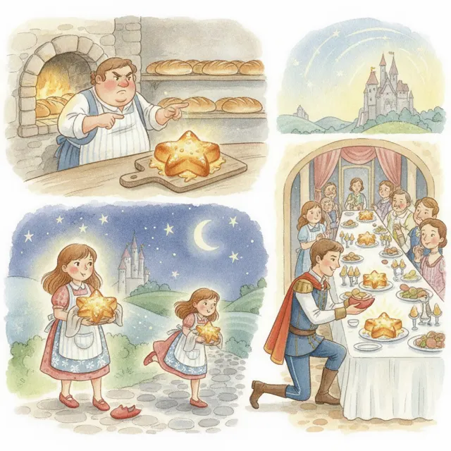 The Star Baker's One Shoe story for kids illustration