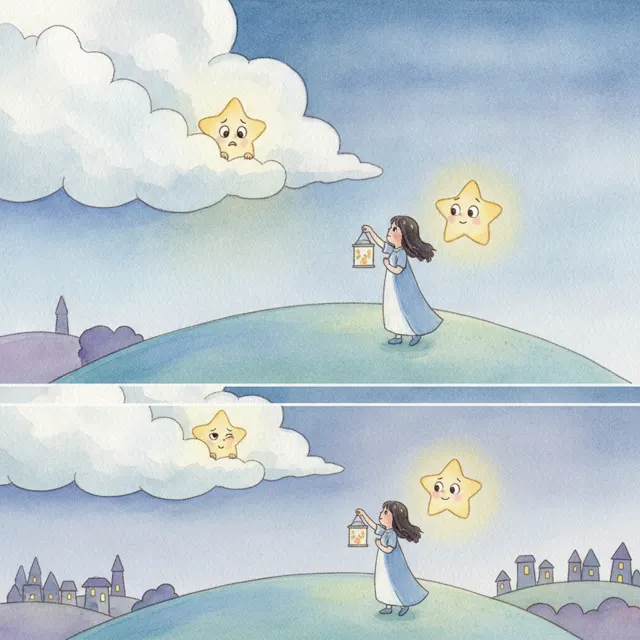 The Star Who Was Afraid story for kids illustration