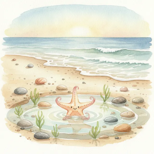 The Starfish Who Waited for the Tide story for kids illustration