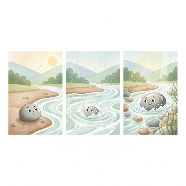 The Stone That Wanted to Travel story for kids illustration