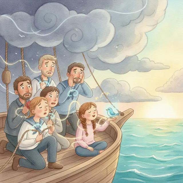 The Storm and the Brave Heart story for kids illustration