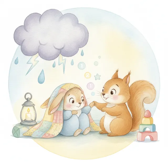 The Storm and the Small Bunny story for kids illustration