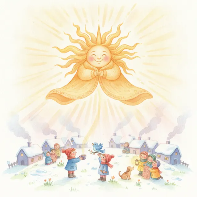 The Sun Who Shared His Warmth story for kids illustration
