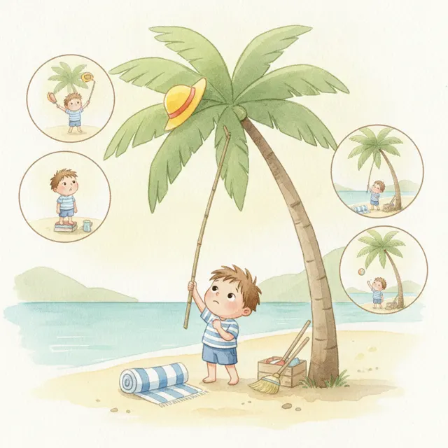 The Sunhat That Flew Away story for kids illustration