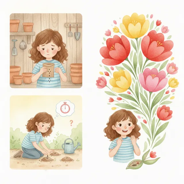 The Surprise in the Seed Packet story for kids illustration