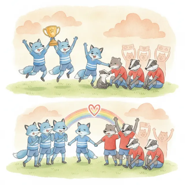 The Team That Cheered story for kids illustration