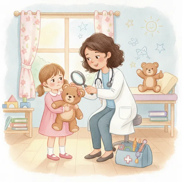 The Teddy Bear Patient story for kids illustration