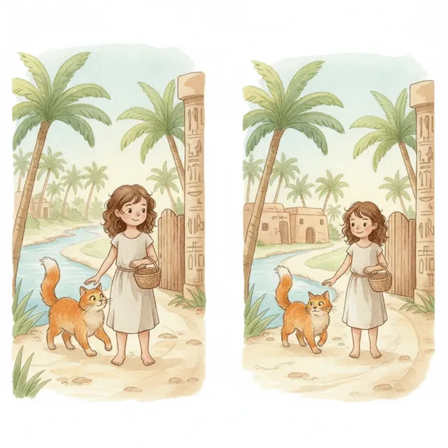 The Temple Cat Shows the Way story for kids illustration