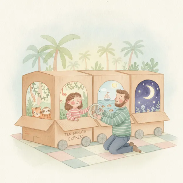 The Ten Minute Train Ride story for kids illustration