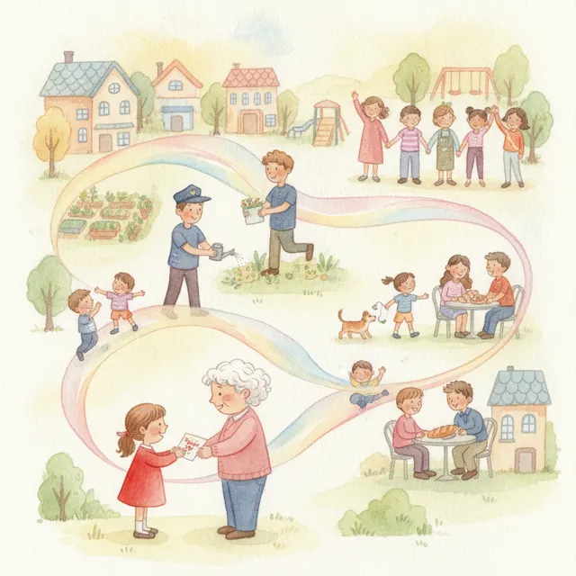 The Thank You Chain story for kids illustration