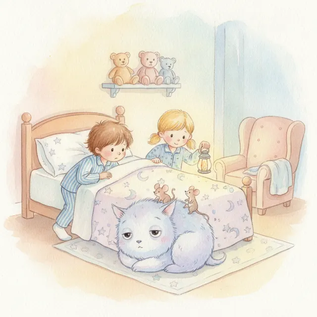 The Thing Under the Bed story for kids illustration