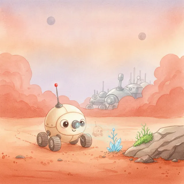 The Tiny Rover on the Red Planet story for kids illustration