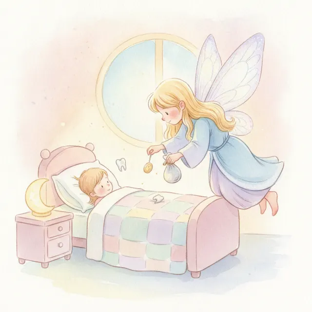 The Tooth Fairy's First Night story for kids illustration