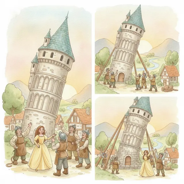 The Tower That Leaned story for kids illustration